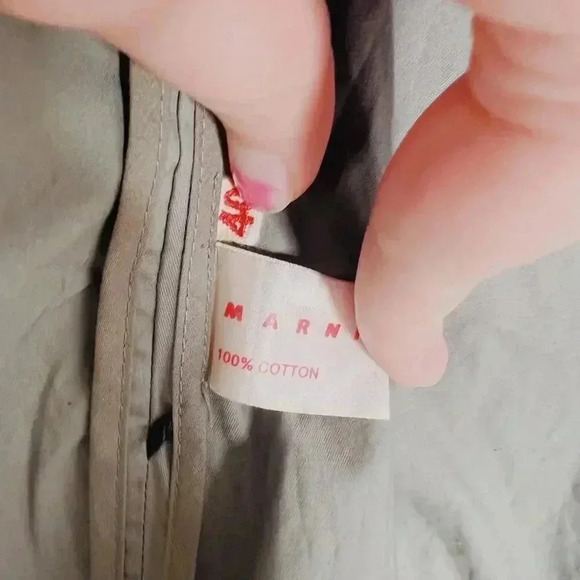 Marni Short Sleeved Tan Taupe Utility Cardigan Top Minimalist Brutalist Size 4 - Picture 9 of 11